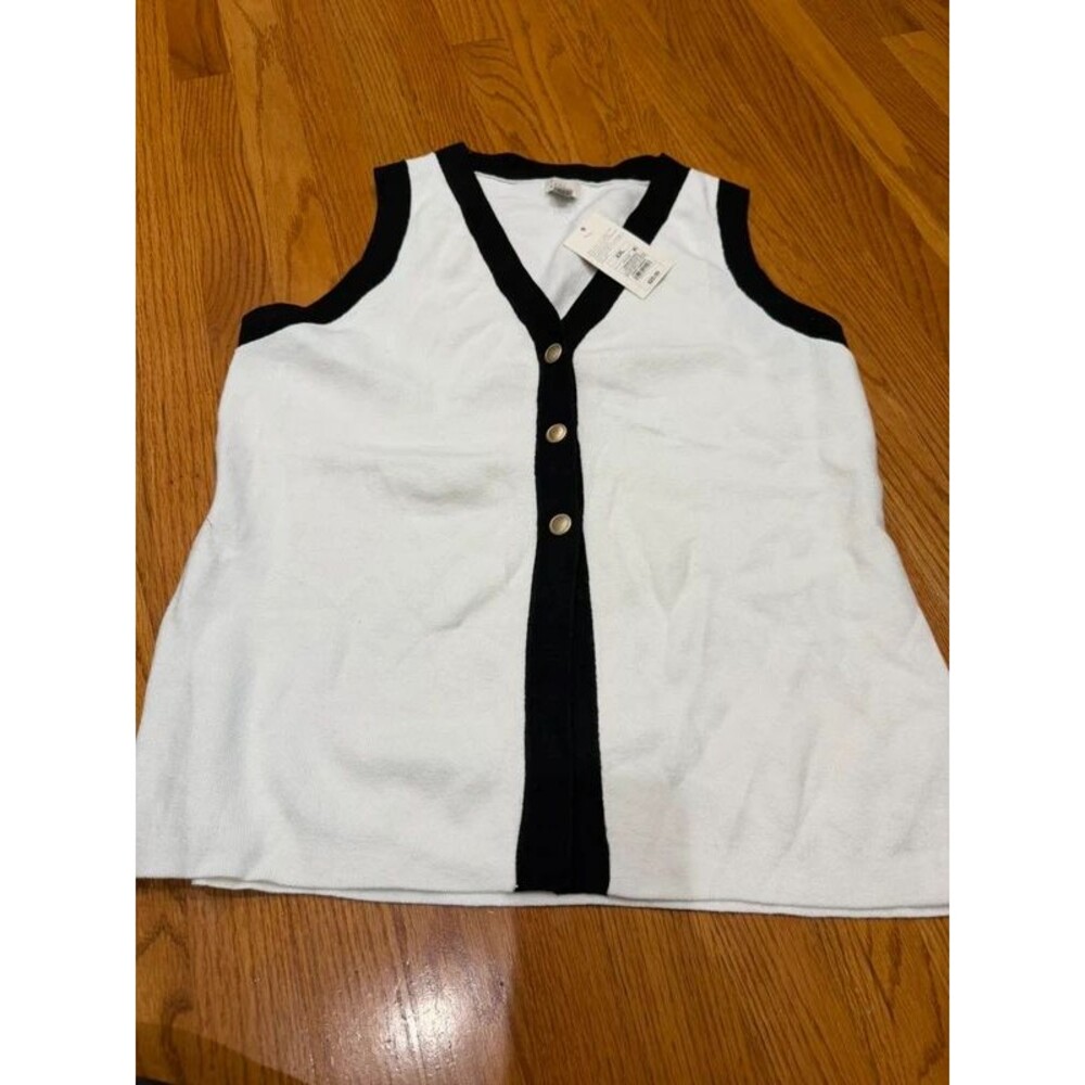A new day women’s black and white contrast knit sweater vest xxl